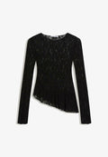 Bershka LONG SLEEVE FRILL - Blouse - black