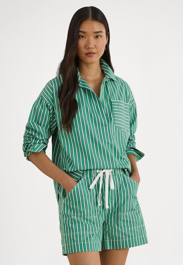 Lauren Ralph Lauren STRIPED COTTON BROADCLOTH CROPPED SHIRT