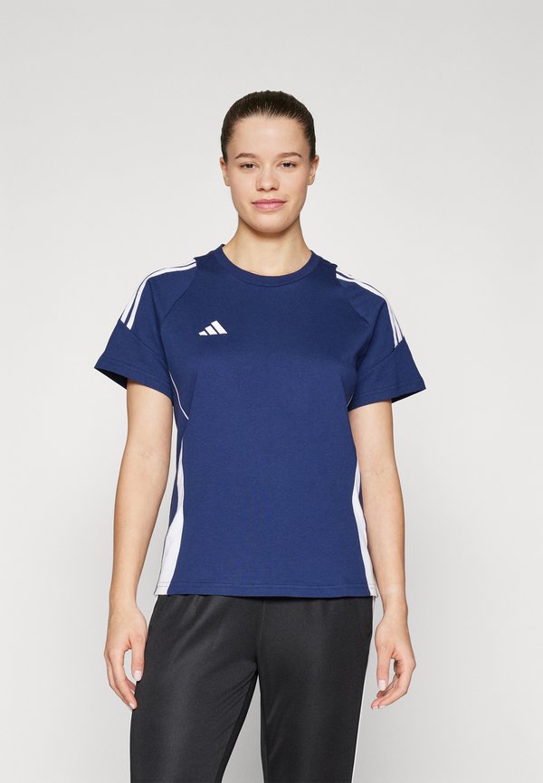 adidas Performance TIRO24 SWEAT S - Print T-shirt - team navy blue/white