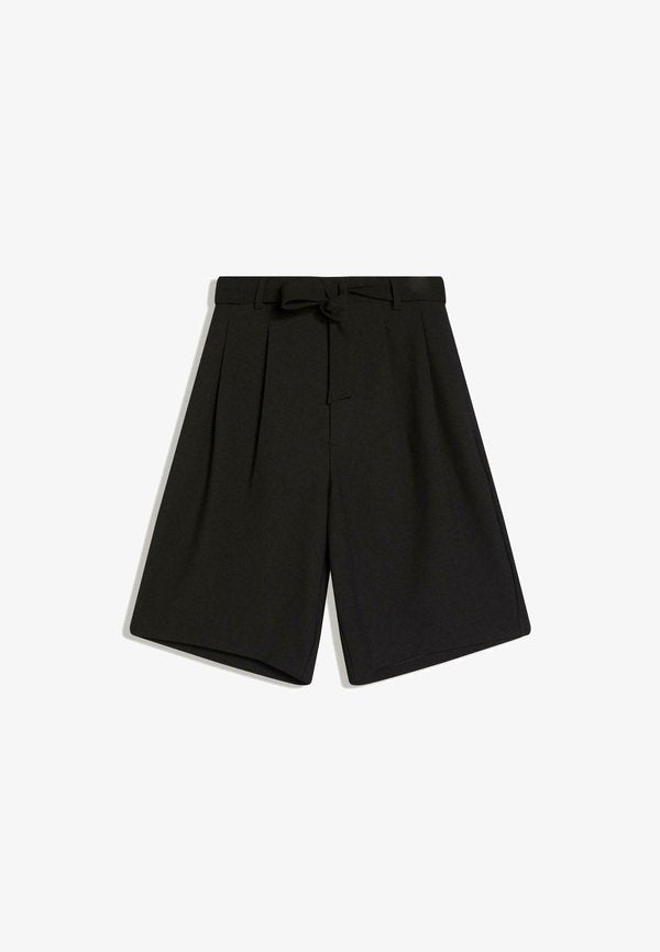 Bershka WIDE-LEG WITH BELT - BERMUDA SHORTS - Shorts - black