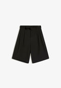 Bershka WIDE-LEG WITH BELT - BERMUDA SHORTS - Shorts - black