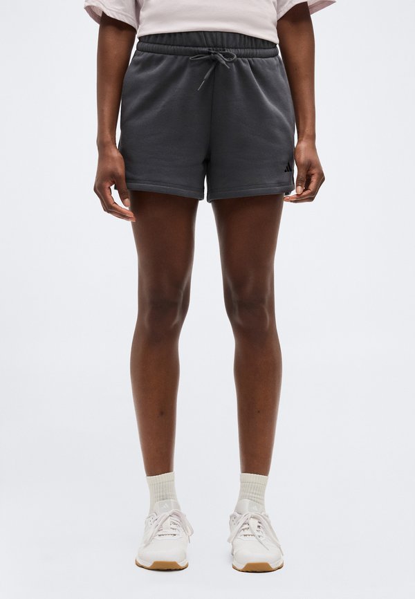 adidas Sportswear ESSENTIALS SMALL LOGO FEEL COZY SHORTS - Sports shorts - grey six/black