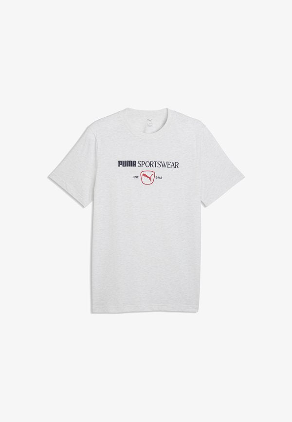 Puma PUMA CLASS T-SHIRT MIT GRAFIK - Print T-shirt - white glow heather