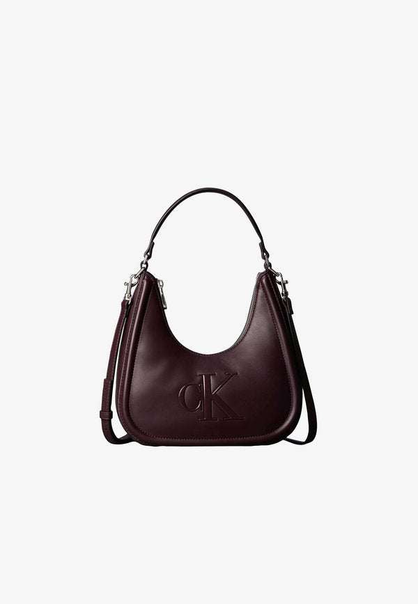 Calvin Klein BOLD SMALL CRESCENT BAG - Handbag - dark brown