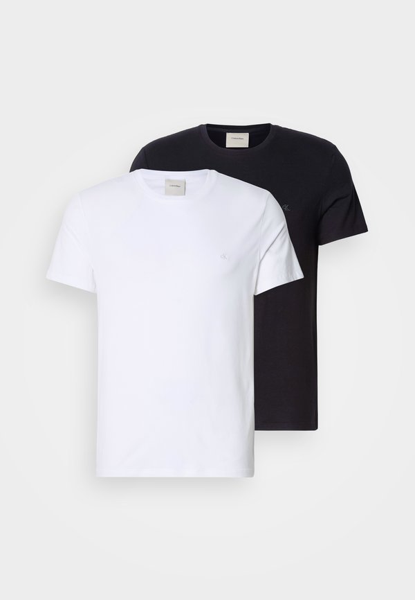 Calvin Klein STRETCH SLIM TEE LIQUID TOUCH TEES 2 PACK - Basic T-shirt - black/bright white