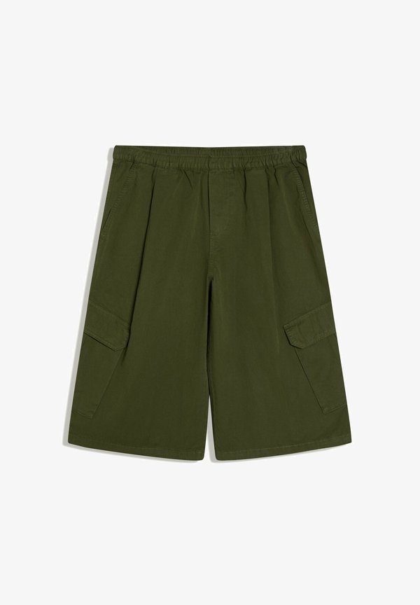 Bershka ELASTICATED WAISTBAND - CARGO SHORTS - Shorts - dark green