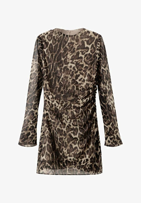 Mango Shift dress - brown beige black