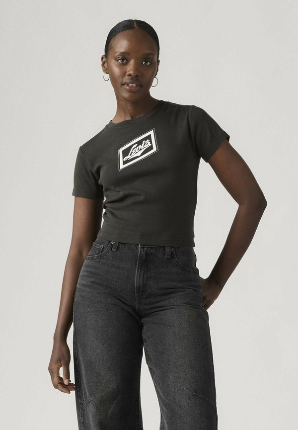 Levi's® GR ESSENTIAL SPORTY TEE ZINE COWBOY GRID - Print T-shirt - zine cowboy grid aop - blacks -