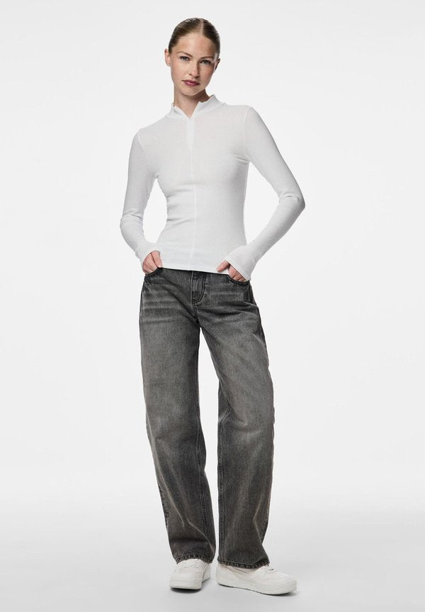 Pieces PCKITTE ZIP T-NECK