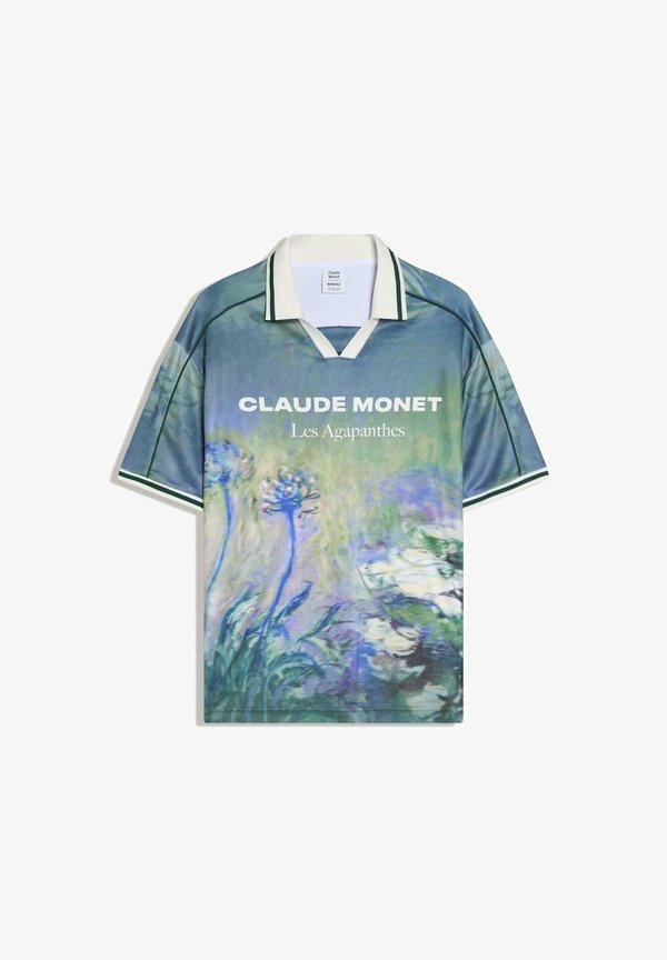 Bershka MONET LES AGAPANTHES  - Polo shirt - evergreen
