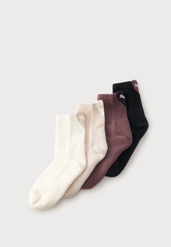 Puma HEART LOGO SHORT CREW 4 PACK  - Socks - silver-coloured/brown