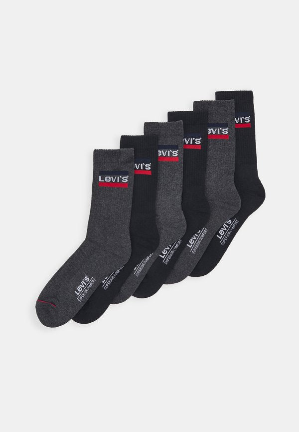 Levi's® REGULAR CUT 6P - Socks - mid grey/black