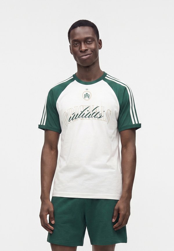 adidas Originals BASEBALL TEE UNISEX - Print T-shirt - off white/collegiate green
