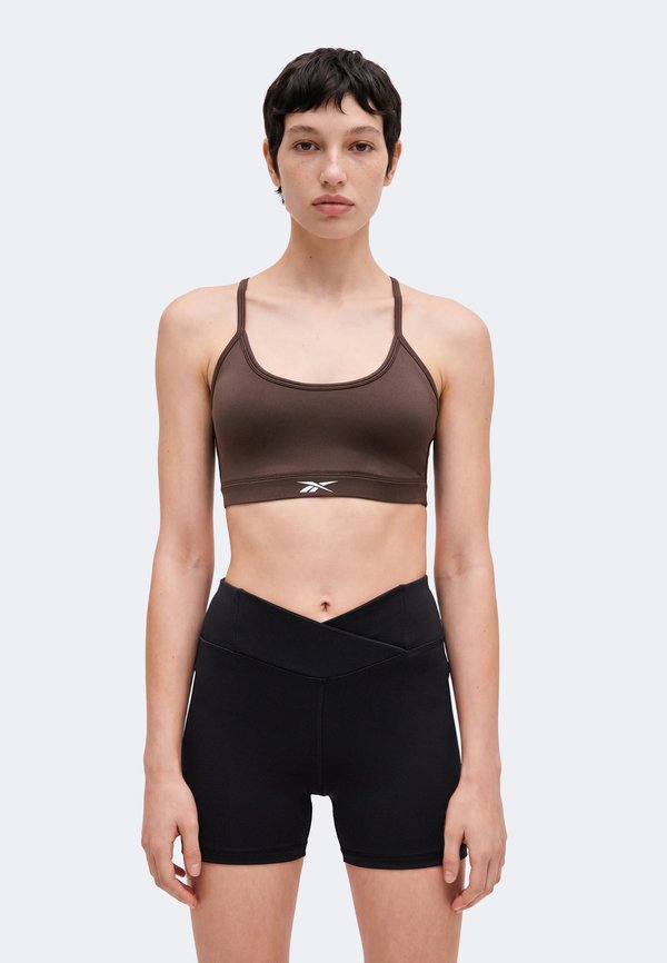 Reebok KENDAL CORE STRAPPY BRA - Medium support sports bra - espresso