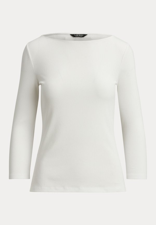 Lauren Ralph Lauren RIB-KNIT COTTON-BLEND BOATNECK TEE
