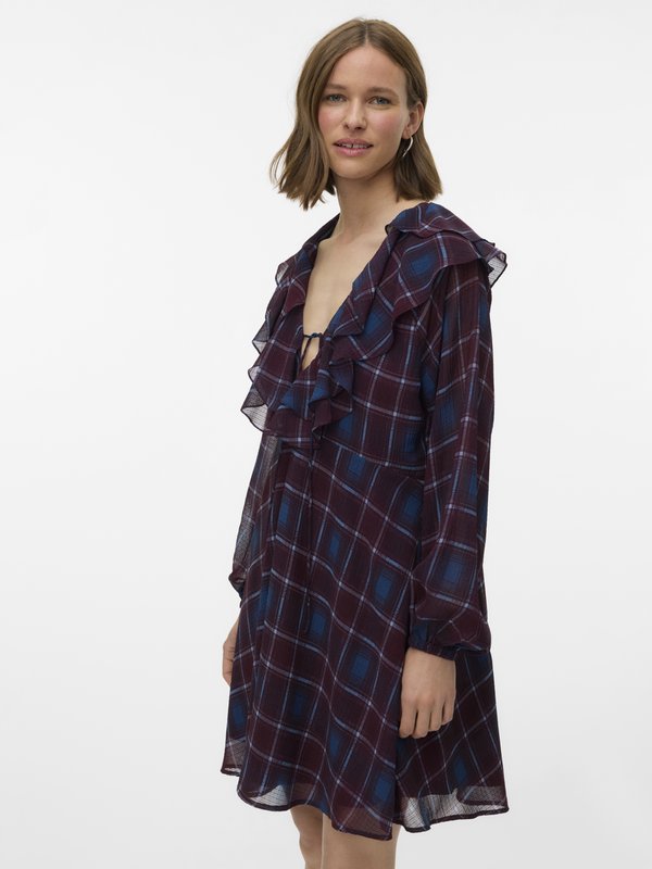 Vero Moda VMEMILIE SHORT CHECK DRESS