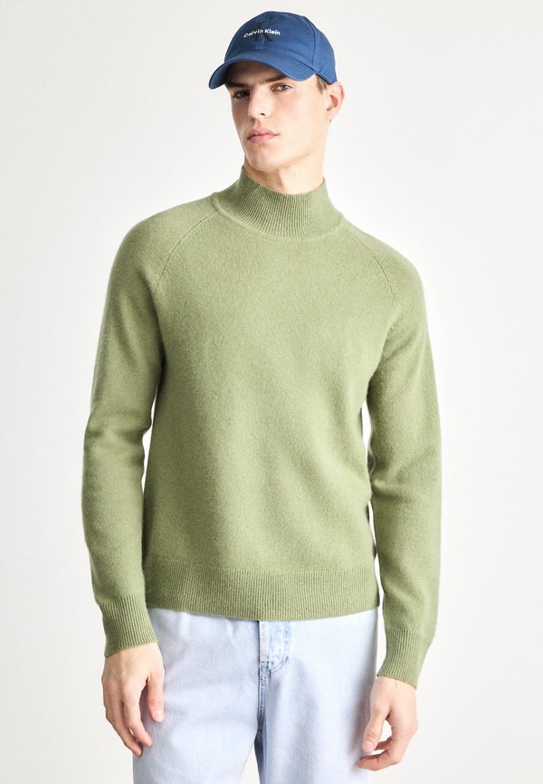 Calvin Klein COZY HIGH MOCKNECK - Jumper - fatigue