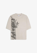 Bershka BOXY FIT PRINT T-SHIRT - Print T-shirt - light grey