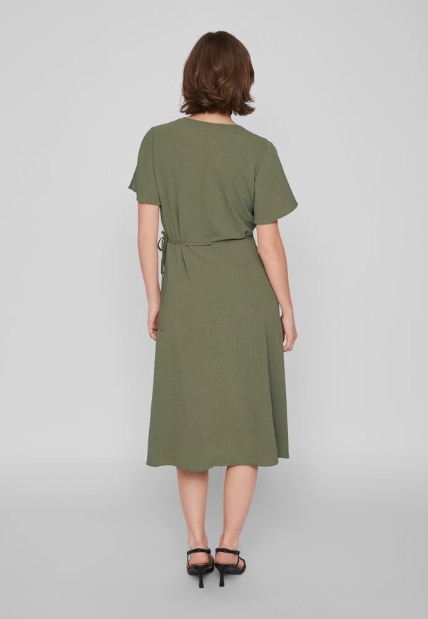 VILA VILOVIE S/S WRAP MIDI DRESS - NOOS
