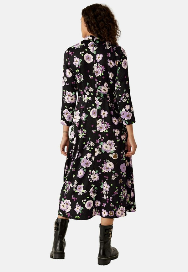 Marks & Spencer SATIN FLORAL BUTTON DETAIL MIDI