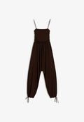 Bershka SAROUEL JUMPSUIT - Jumpsuit - dark brown