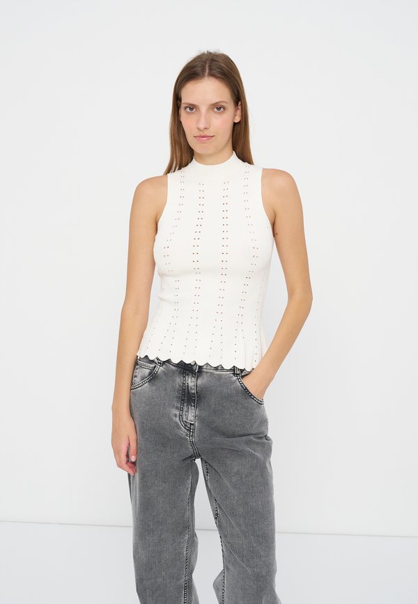 TWINSET TOP A LUPETTO IN MAGLIA MIX PUNTI