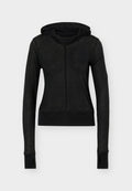 adidas Sportswear SOFT LUX SHEER HOODED LONG SLEEVE - Hoodie - black