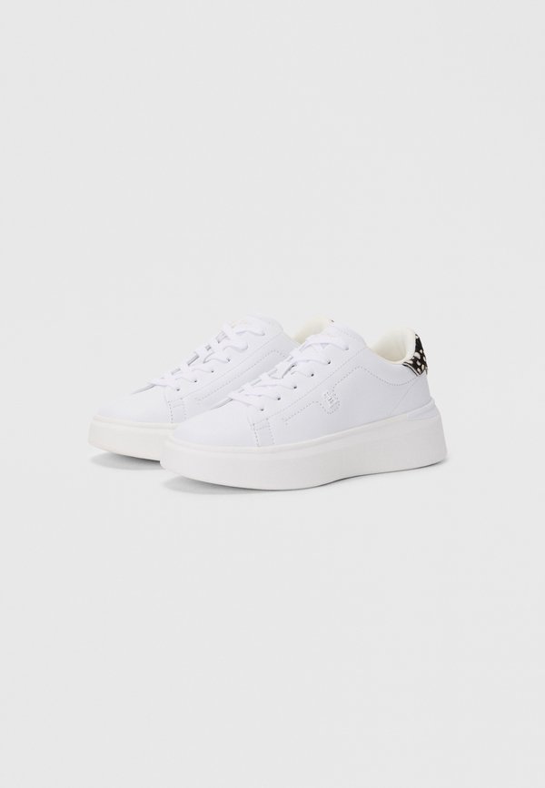 Tommy Hilfiger SNOW LEOPARD HEEL LEATHER PLATFORM TRAINERS