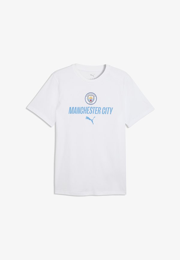 Puma MANCHESTER CITY FTBLCULTURE T-SHIRT - Club wear - white-team light blue