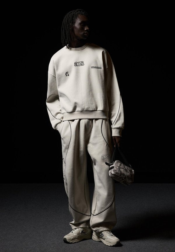 Bershka CREW NECK BOXY INTERLOCK - Sweatshirt - light grey