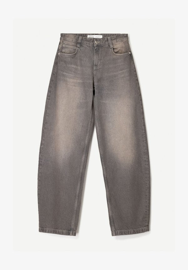 Bershka BALLOON - BAGGY - Relaxed fit jeans - mottled dark grey