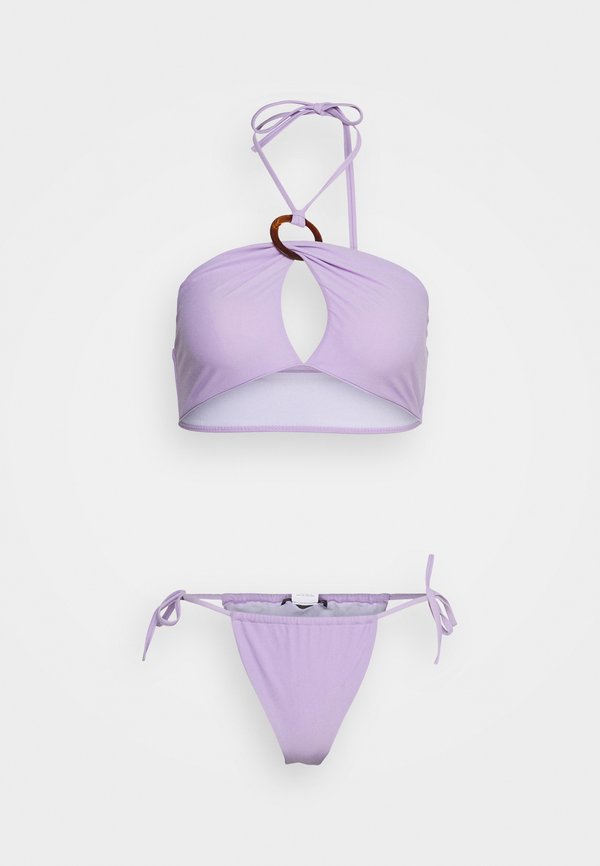 Missguided RING DETAIL HALTERNECK TOP HIGH LEG BOTTOM SET