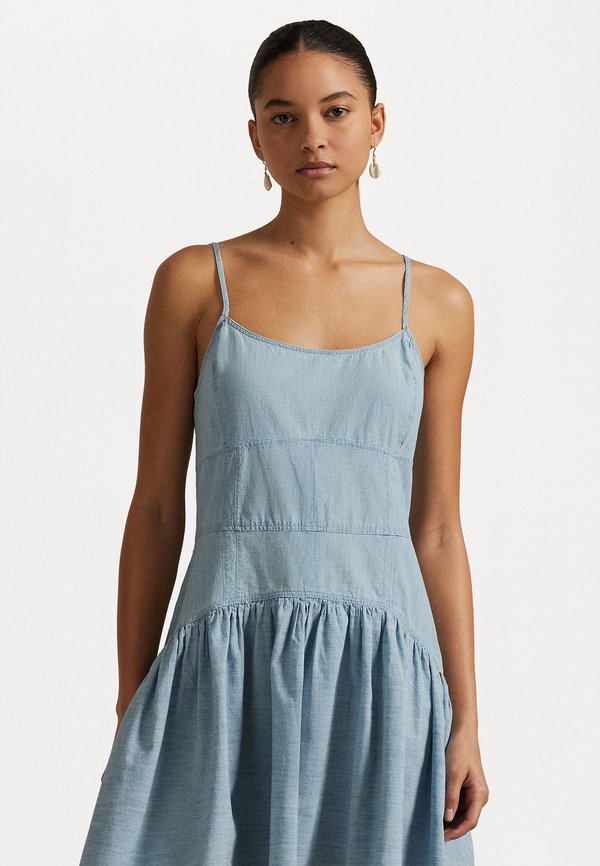 Polo Ralph Lauren PANELED COTTON CHAMBRAY DRESS
