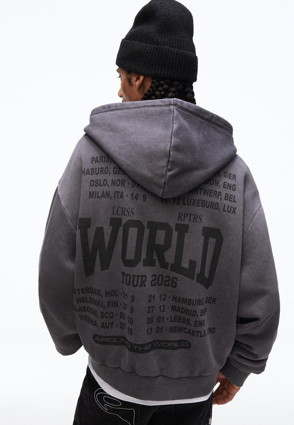 Bershka Zip-up sweatshirt - dark grey