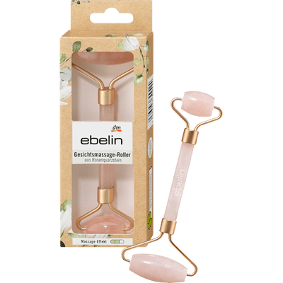 ebelin Facial massage roller made of rose quartz, 1 piece