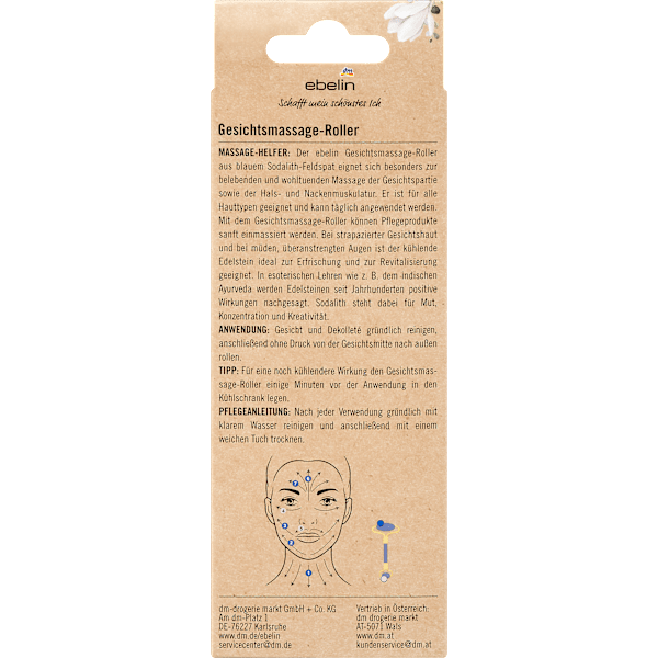Gesichtsmassageroller aus Sodalith-Feldspat ebelin