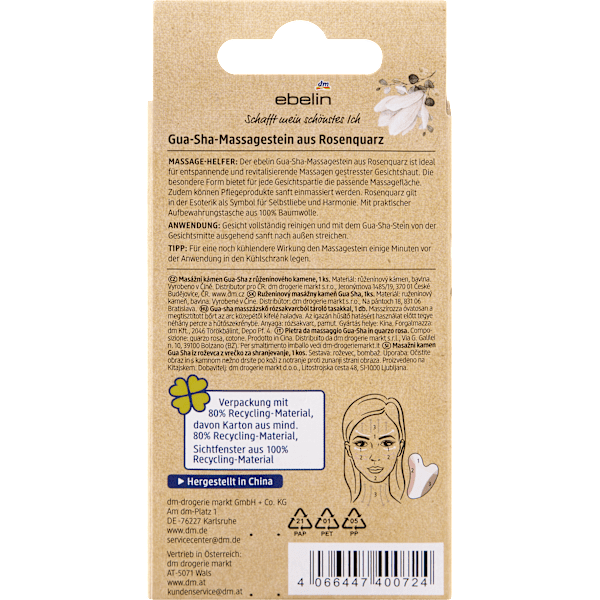 Gua Sha Y-Stein Rosenquarz ebelin