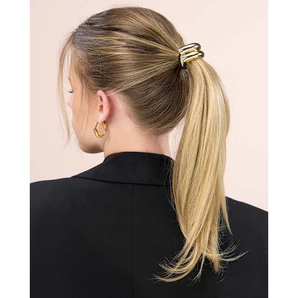 Haargummi mit Metallapplikation, schwarz/Gold-Optik ebelin