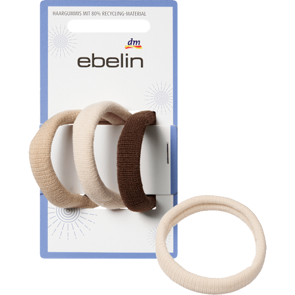 Haargummis creme/braun ebelin