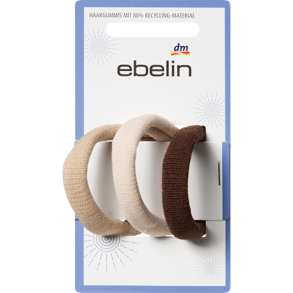 Haargummis creme/braun ebelin