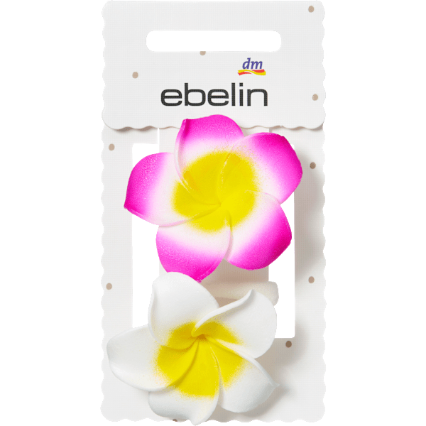 Haargummis Frangipani-Blumen, rosa/weiß ebelin