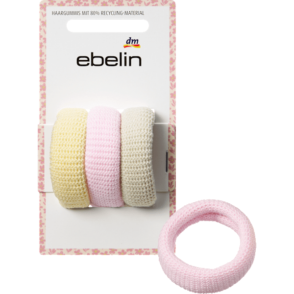 Haargummis gelb/rosa/salbeigrün ebelin