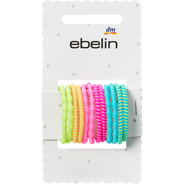 Haargummis gerafft, Farb-Mix ebelin
