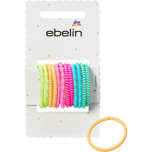 Haargummis gerafft, Farb-Mix ebelin