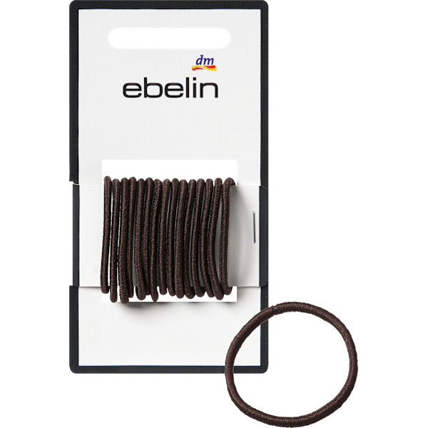 Haargummis klein dünn, braun ebelin