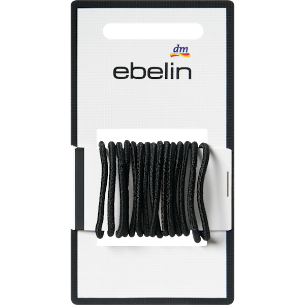 Haargummis klein dünn, schwarz ebelin