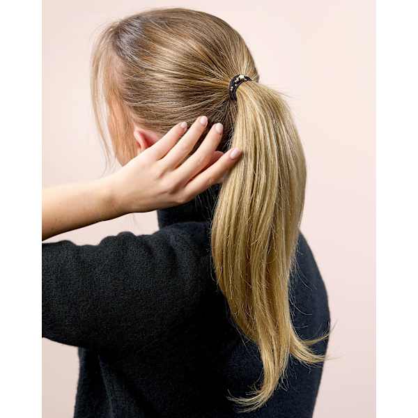 Haargummis mit Perlen, braun/schwarz/beige ebelin