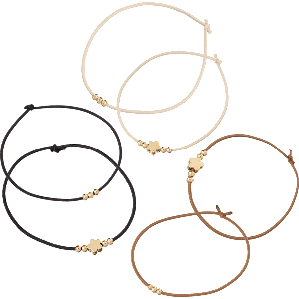 Haargummis mit Perlen, braun/schwarz/beige ebelin