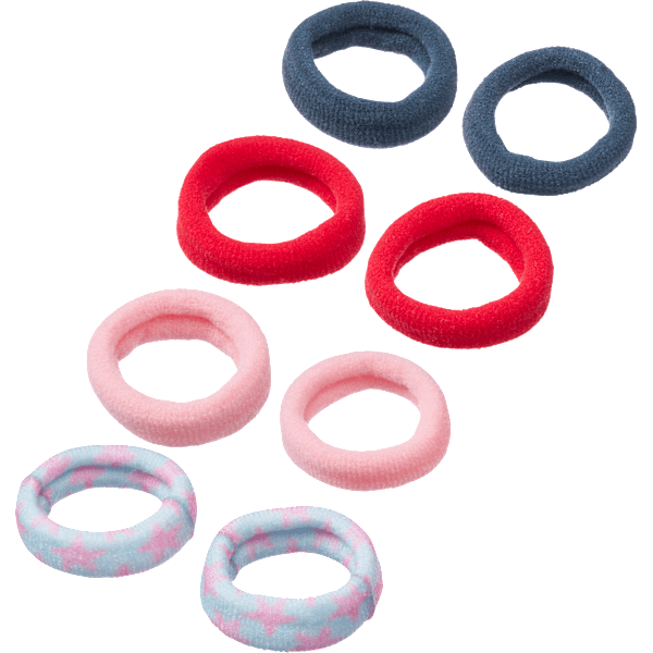 Haargummis rosa/rot/blau ebelin