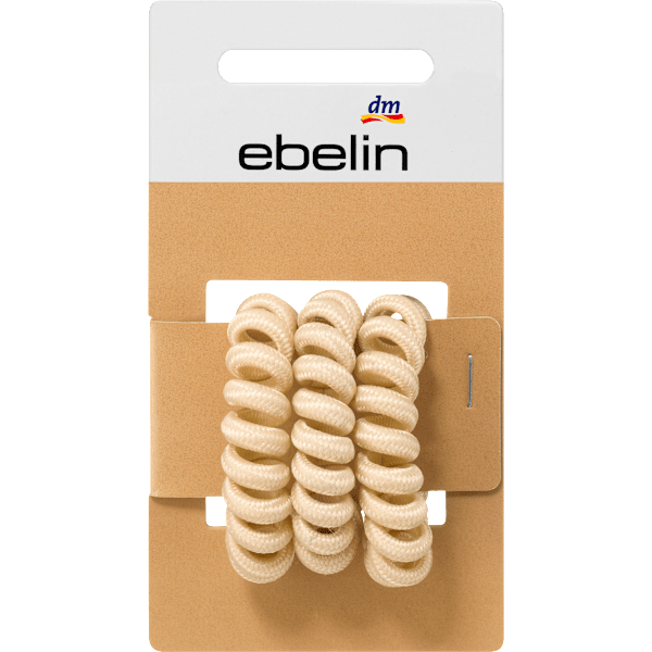 Haargummis Spirale schwarz/braun/beige ebelin